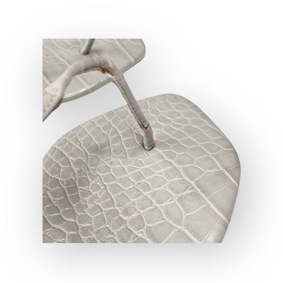 new Jeffrey Campbell ✌︎︎ Boca Strappy Flat Sandals ✌︎︎ Grey Croc Embossed ✌︎︎ 6M - Picture 12 of 15